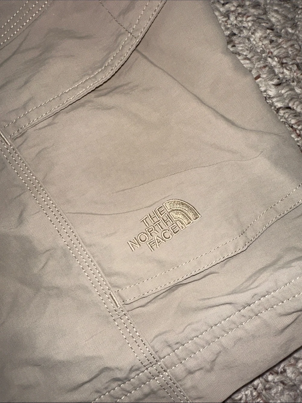 The North Face Men's Light Olive Cargo Shorts with Integrated Belt